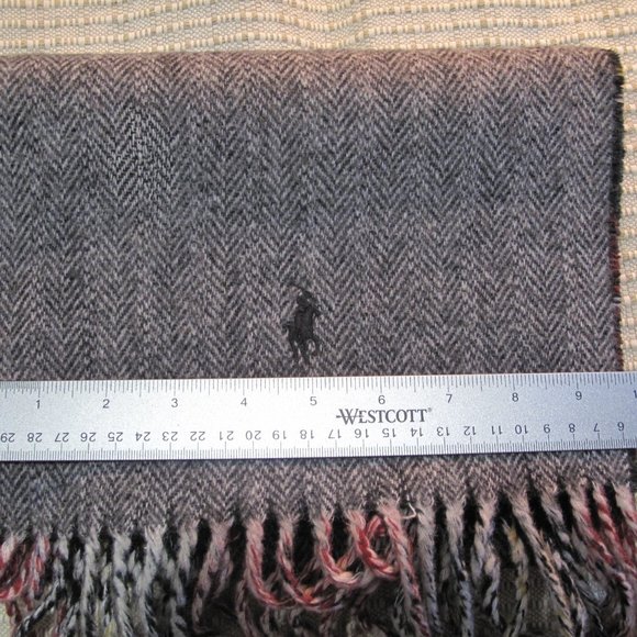 Polo Ralph Lauren Reversible Scarf Plaid & Gray - Picture 11 of 11